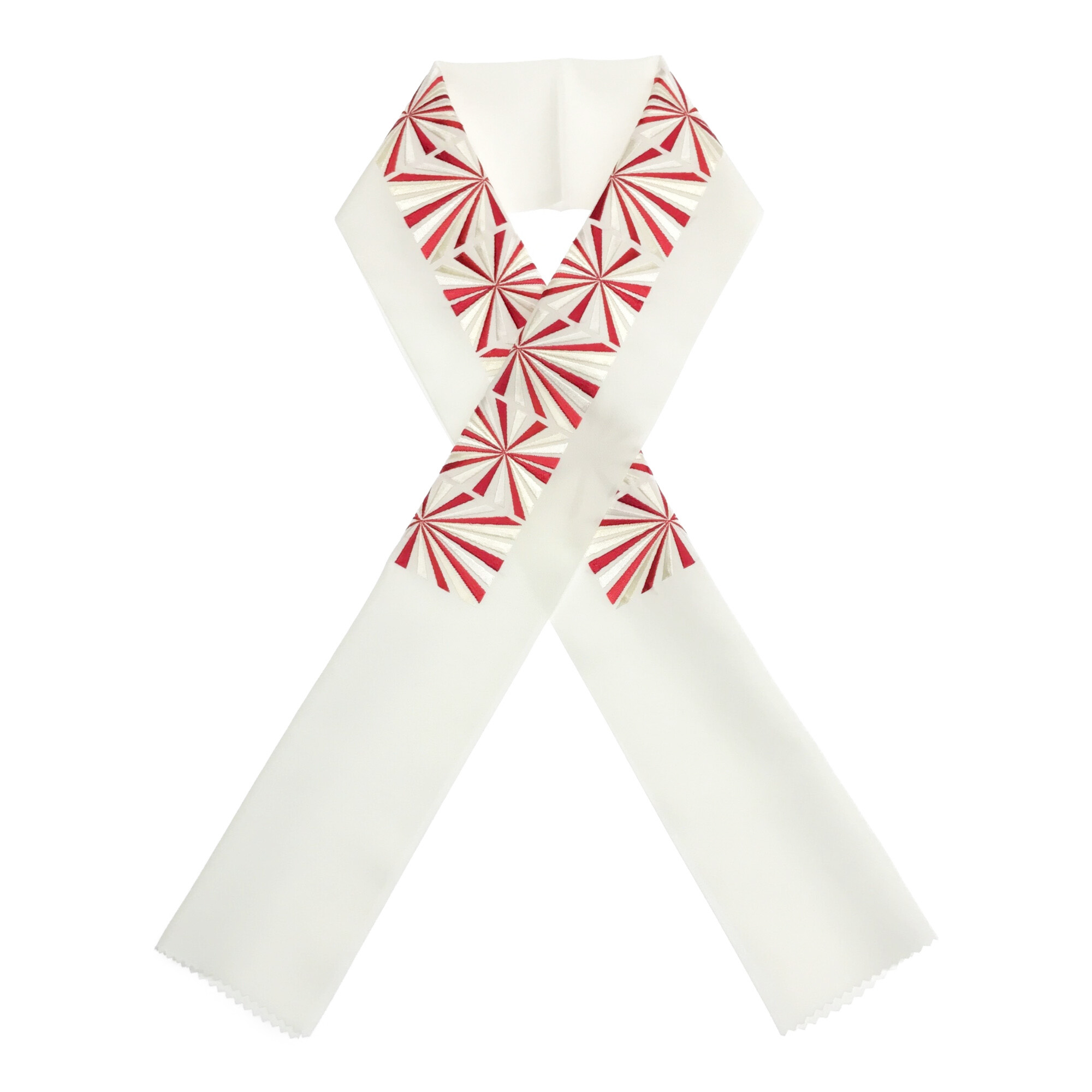 【半衿】ｸﾞﾗﾃﾞｰｼｮﾝ　白/赤