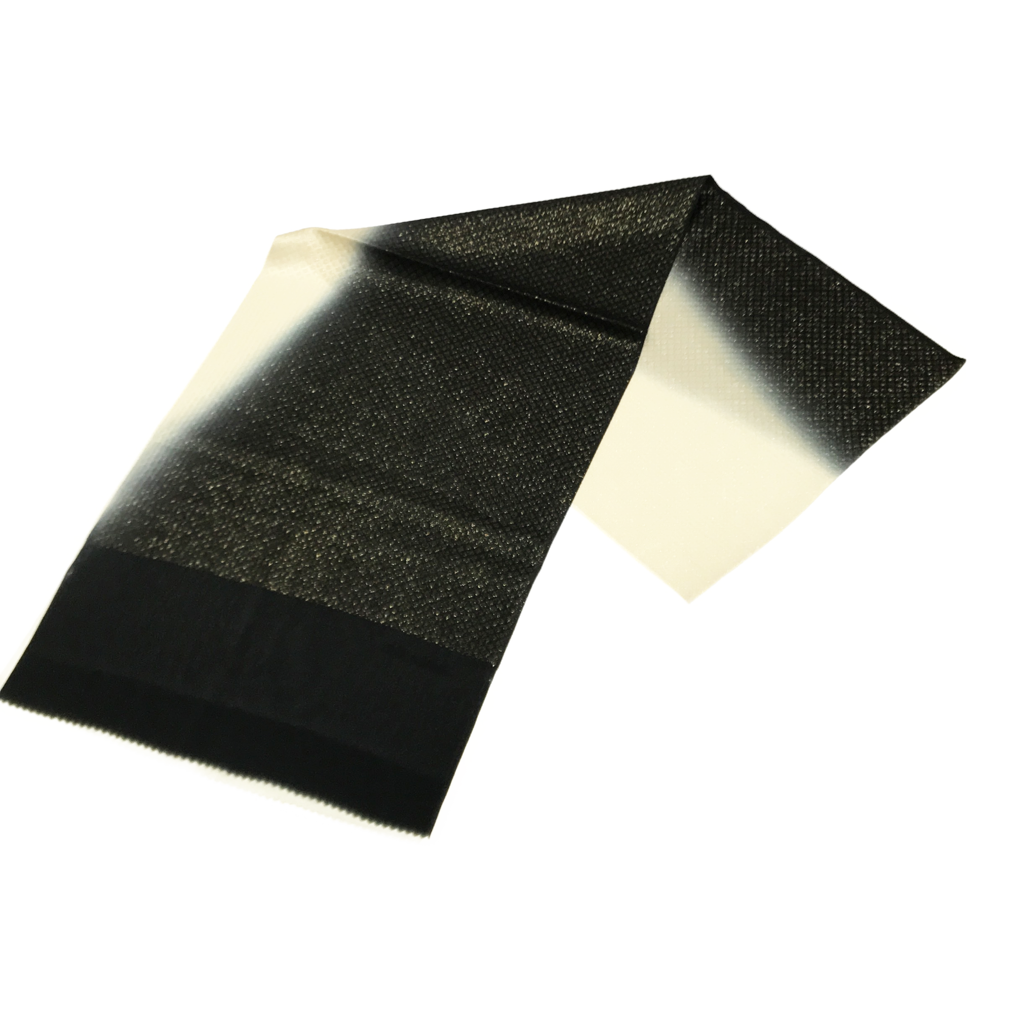 【帯揚】ﾎﾞｶｼ　黒白