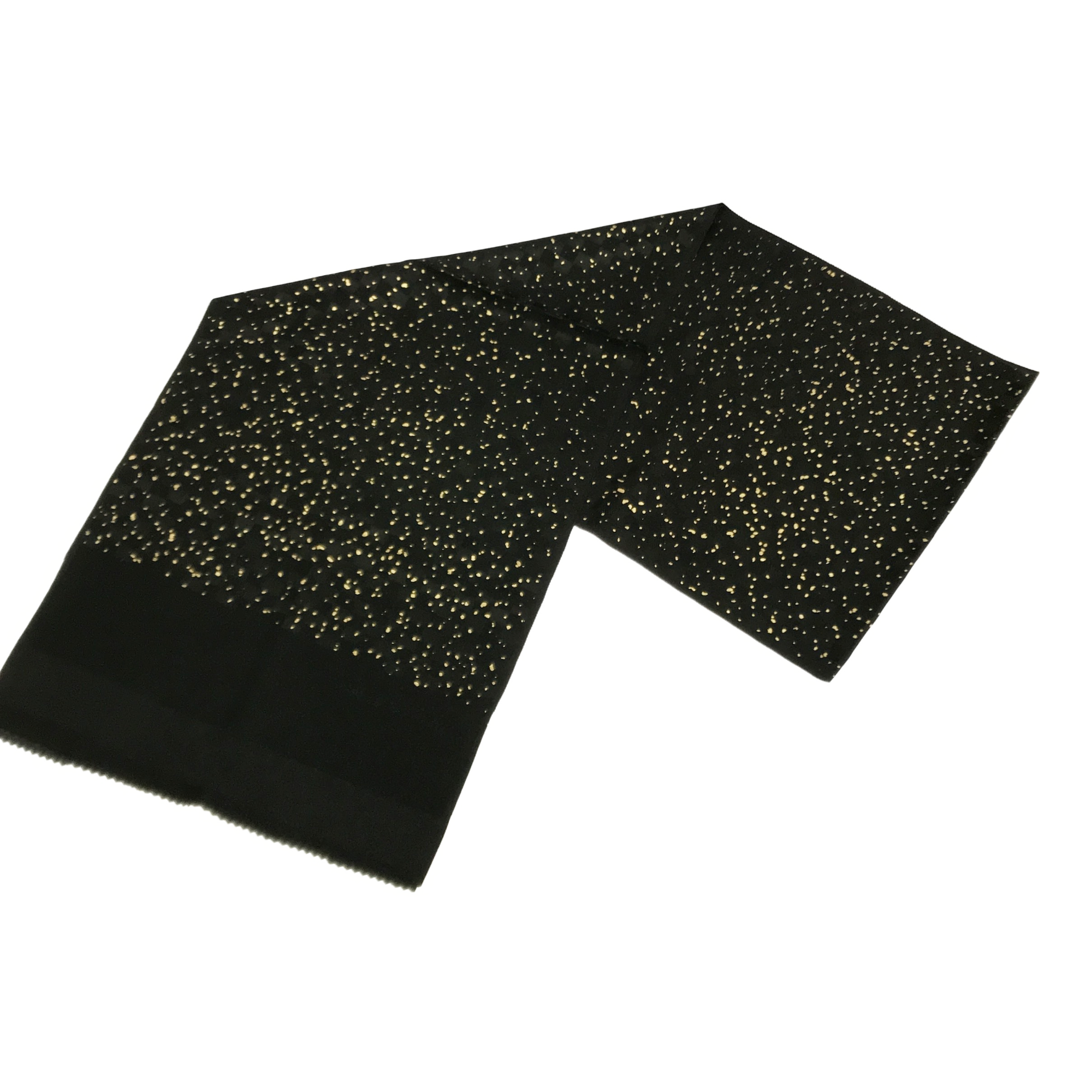 【帯揚】市松金彩　黒